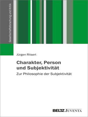cover image of Charakter, Person und Subjektivität